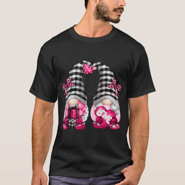 Camiseta Una Día de San Valentín Lésbica Rosa Se Gnomía Por (Anverso)