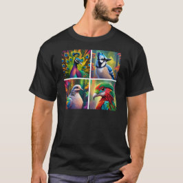 Camiseta Una diseño con 4 aves
