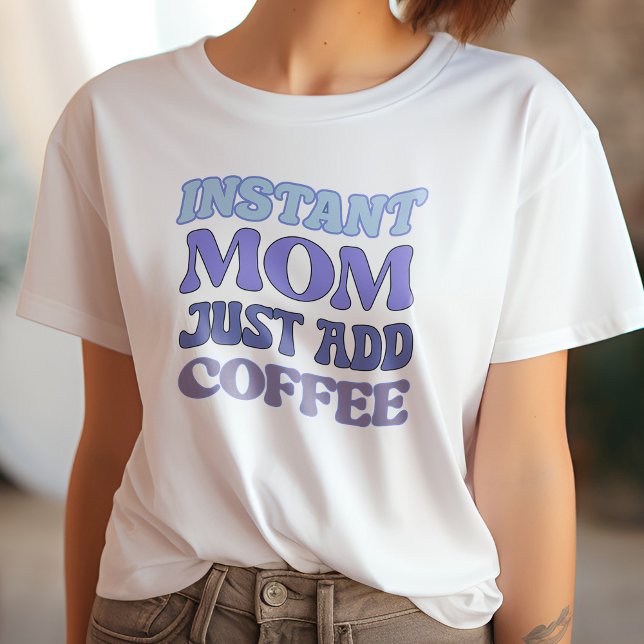 Camiseta Una divertida madre instantánea azul y morada acab (Subido por el creador)