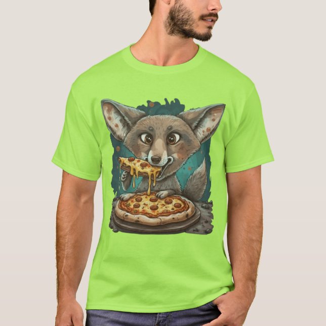 Camiseta Una divertida pizza comiendo coyote (Anverso)