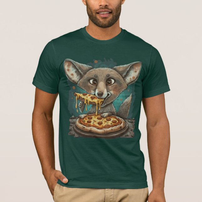 Camiseta Una divertida pizza comiendo coyote (Anverso)