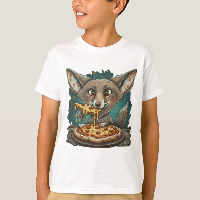 Camiseta Una divertida pizza comiendo coyote (Anverso)