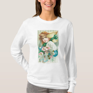Camiseta Una doncella cariñosa del pensamiento con el capo