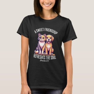 Camiseta Una dulce amistad refresca el verso de la Biblia d