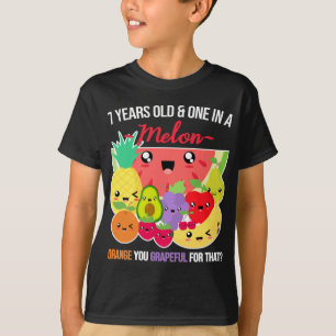Camiseta Una en un Melon Funny Fruit diciendo 7 cumpleaños 