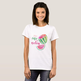 Camiseta Una en una sandía tropical de melón Melón rosa