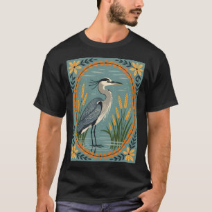 Camiseta Una encantadora ilustración de un ave garza de ojo