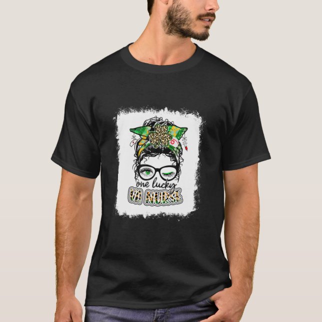 Camiseta Una enfermera afortunada de un VA, una enfermera a (Anverso)