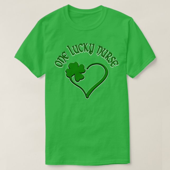 Camiseta Una Enfermera Afortunada St Patricks Day Heart Sha (Diseño del anverso)