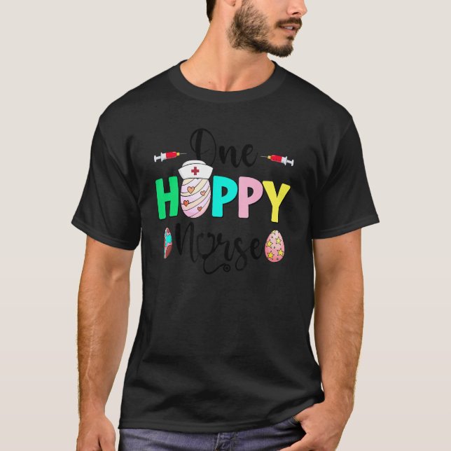 Camiseta Una enfermera conejita conejita feliz día de Pascu (Anverso)