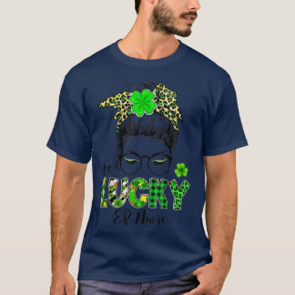 Camiseta Una enfermera de emergencia afortunada, Messy Bun