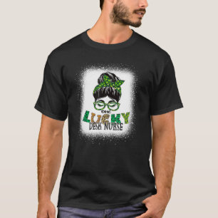 Camiseta Una Enfermera Enfermera Enferma Messy Bun St Patri