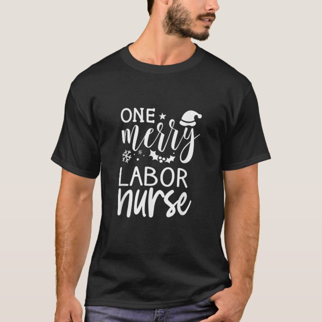 Camiseta Una enfermera Navidad de trabajo de un merry (Anverso)