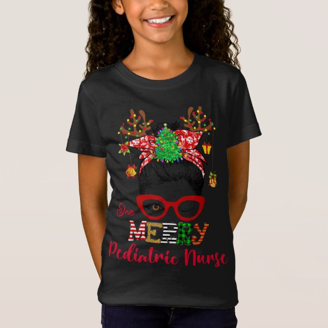 Camiseta Una enfermera pediátrica Navidad Pajama Xmas Ho (Anverso)