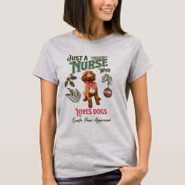 Camiseta Una enfermera que ama a los Navidades perros Santa