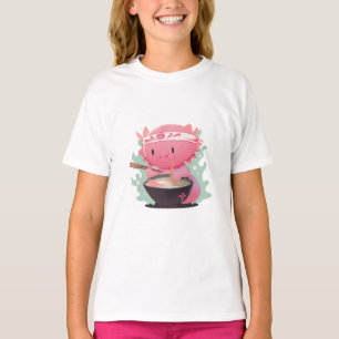 Camiseta Una escena caprichosa de un adorable axolotl comie