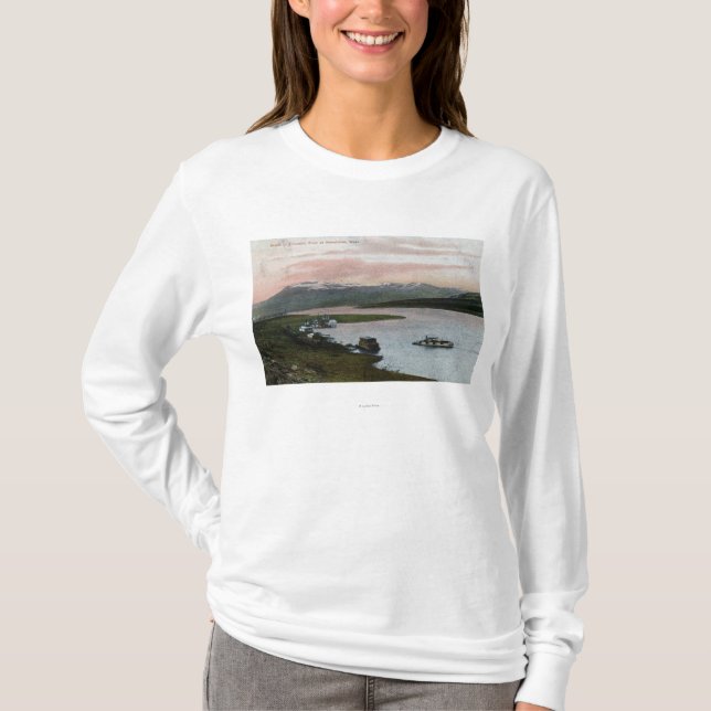 Camiseta Una escena de la barca del río Columbia (Anverso)