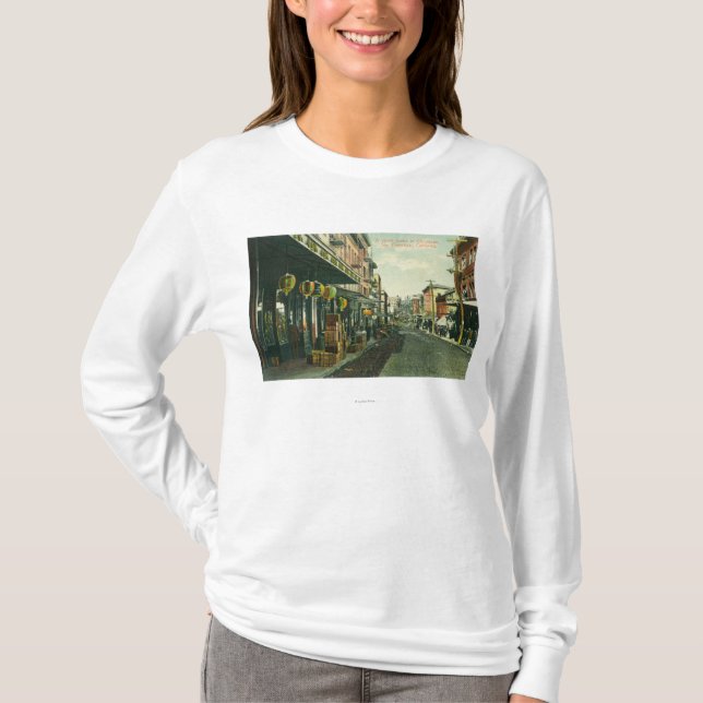 Camiseta Una escena de la calle de Chinatown (Anverso)