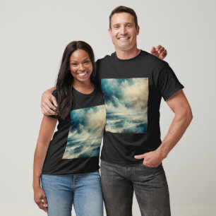 Camiseta Una escena de océano turbulento fotografía antigua