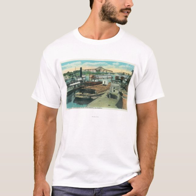 Camiseta Una escena del envío del puerto en el río (Anverso)