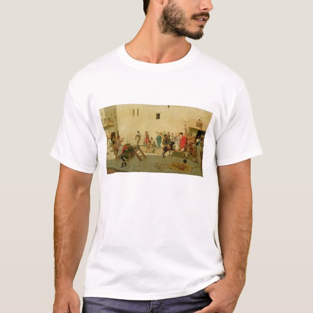 Camiseta Una escena romana de la calle con músicos y un (Anverso)