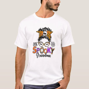 Camiseta Una espeluznante abuela desordenada Bun Leopard Ha