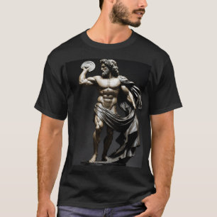 Camiseta Una estatua de una muscular estatua de di