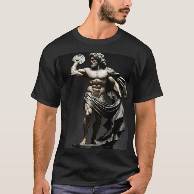 Camiseta Una estatua de una muscular estatua de di (Anverso)