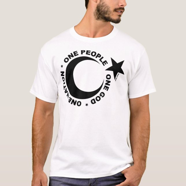 Camiseta Una estrella Ummah y un creciente (Anverso)