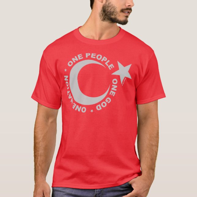 Camiseta Una estrella Ummah y un creciente (Anverso)