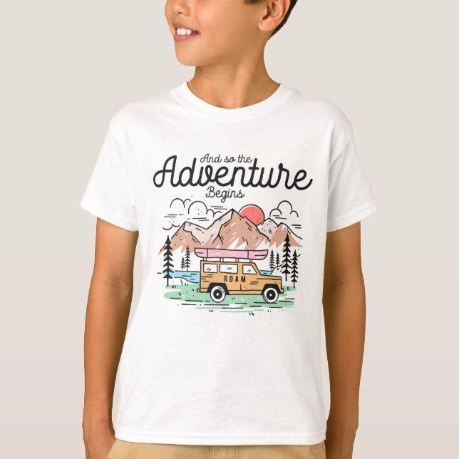 Camiseta Una familia de camping colorida (Anverso)