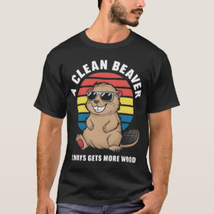 Camiseta Una familia de castores limpios siempre consigue m