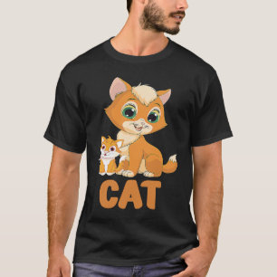 Camiseta Una familia de gatos deliciosos y alegres animales