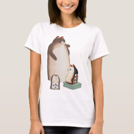 Camiseta Una familia de gatos japoneses kawaii Kokeshi