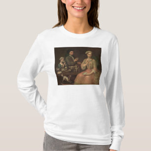 Camiseta Una familia de tres en el té, c.1727