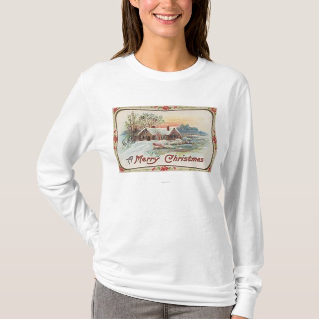 Camiseta Una feliz escena del país de ChristmasA (Anverso)