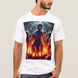 Camiseta una foto de un grupo de zombies con una guitarra