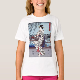 Camiseta Una fresca tarde de verano en el puente, Utagawa H