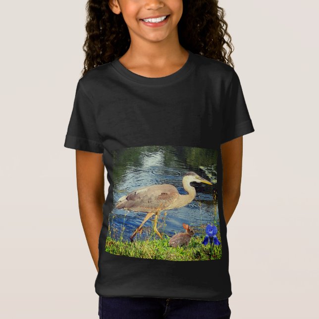 Camiseta Una garza azul (Anverso)