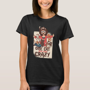 Camiseta Una Gata Llena de Gatos Divertidos y Locos Mamá Ac