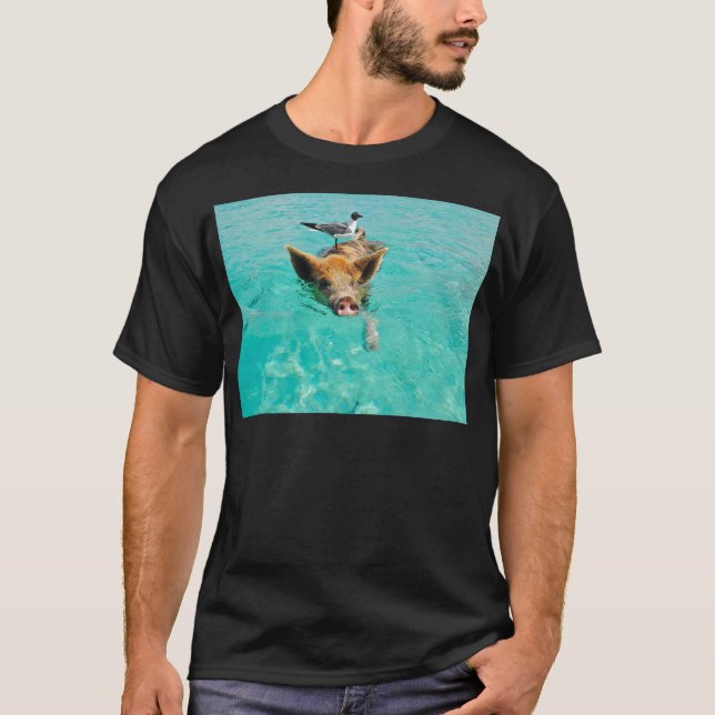 Camiseta Una gaviota y un cerdo (Anverso)