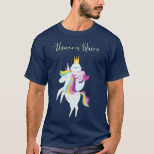 Camiseta Una graciosa sirena con bebé monta un caballo de u
