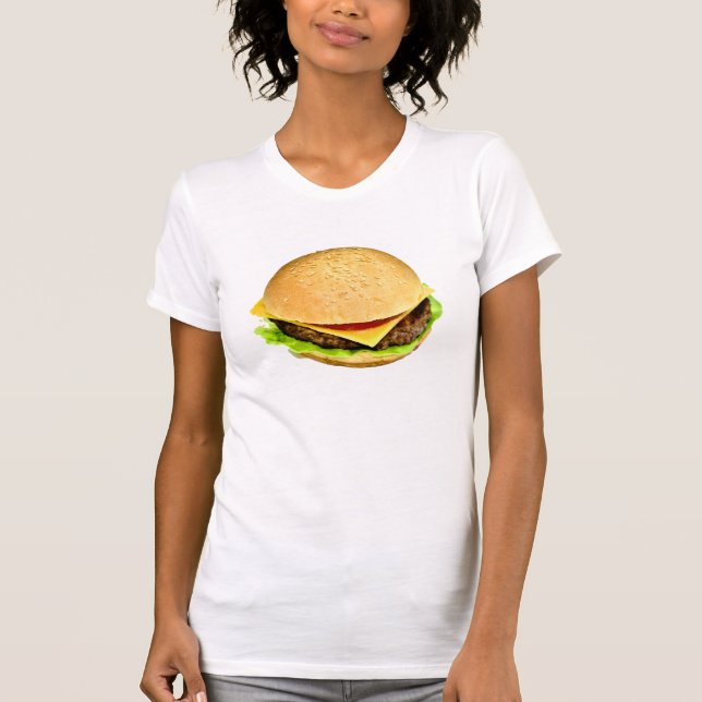 Camiseta Una gran foto jugosa de Cheeseburger (Anverso)
