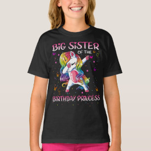 Camiseta una gran hermana de la princesa de cumpleaños unic