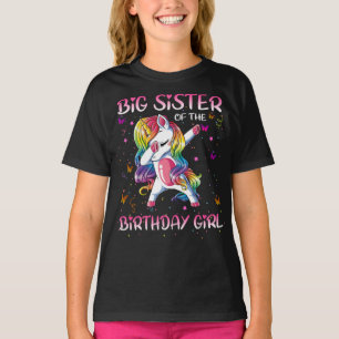 Camiseta una gran hermana del Chica de cumpleaños unicorn d