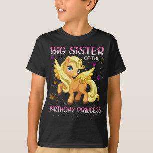 Camiseta una gran hermana del cumpleaños Princess unicorn