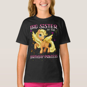 Camiseta una gran hermana del cumpleaños Princess unicorn