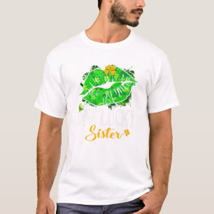 Camiseta Una hermana afortunada linda labio trébol irlandés