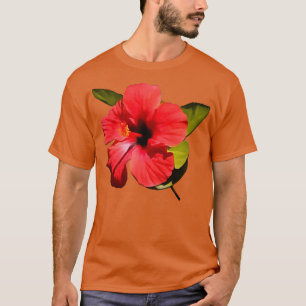 Camiseta Una hermosa flor roja hibiscus