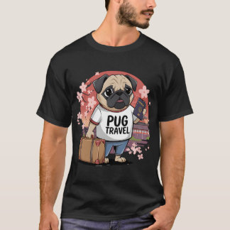 Camiseta Una ilustración de un pug que lleva un con el text